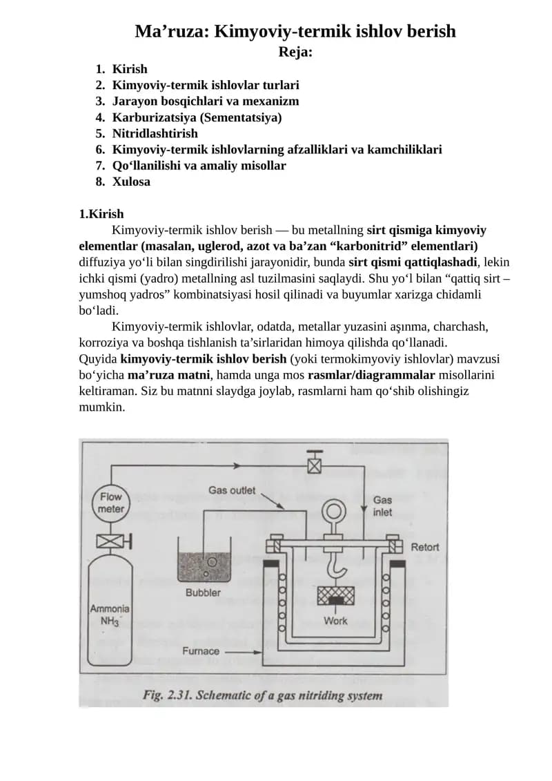 Kimyoviy-termik ishlovlar