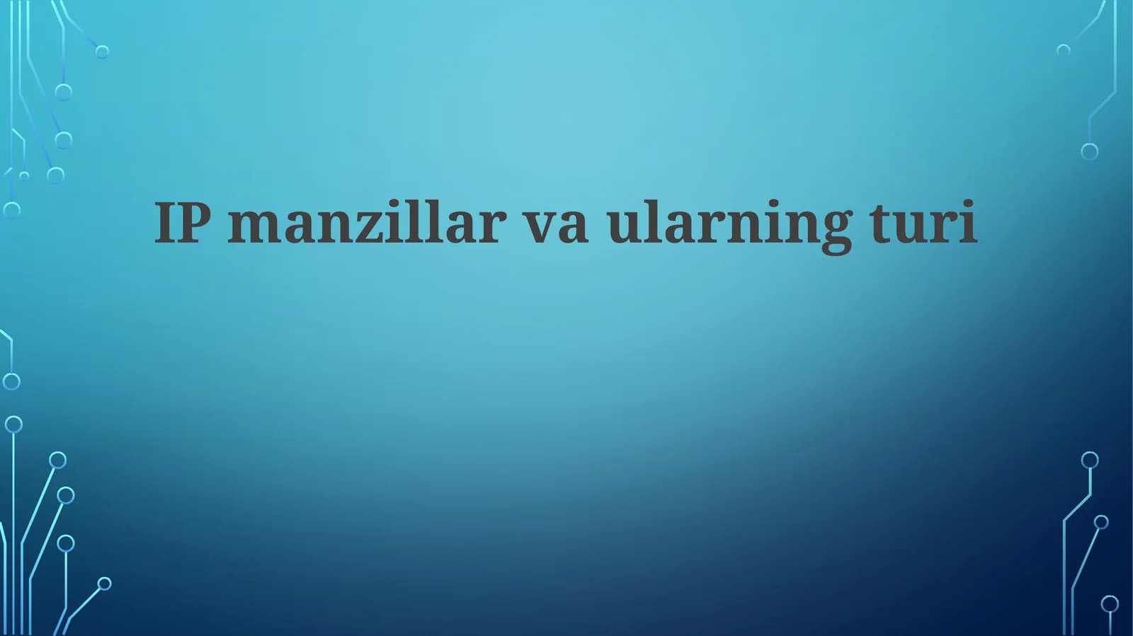 IP manzillari va ularning turlari