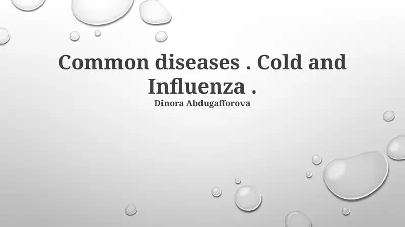 Common diseases. Cold and Influenza