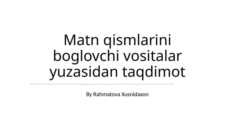 Ot kesimlarini bog'lash