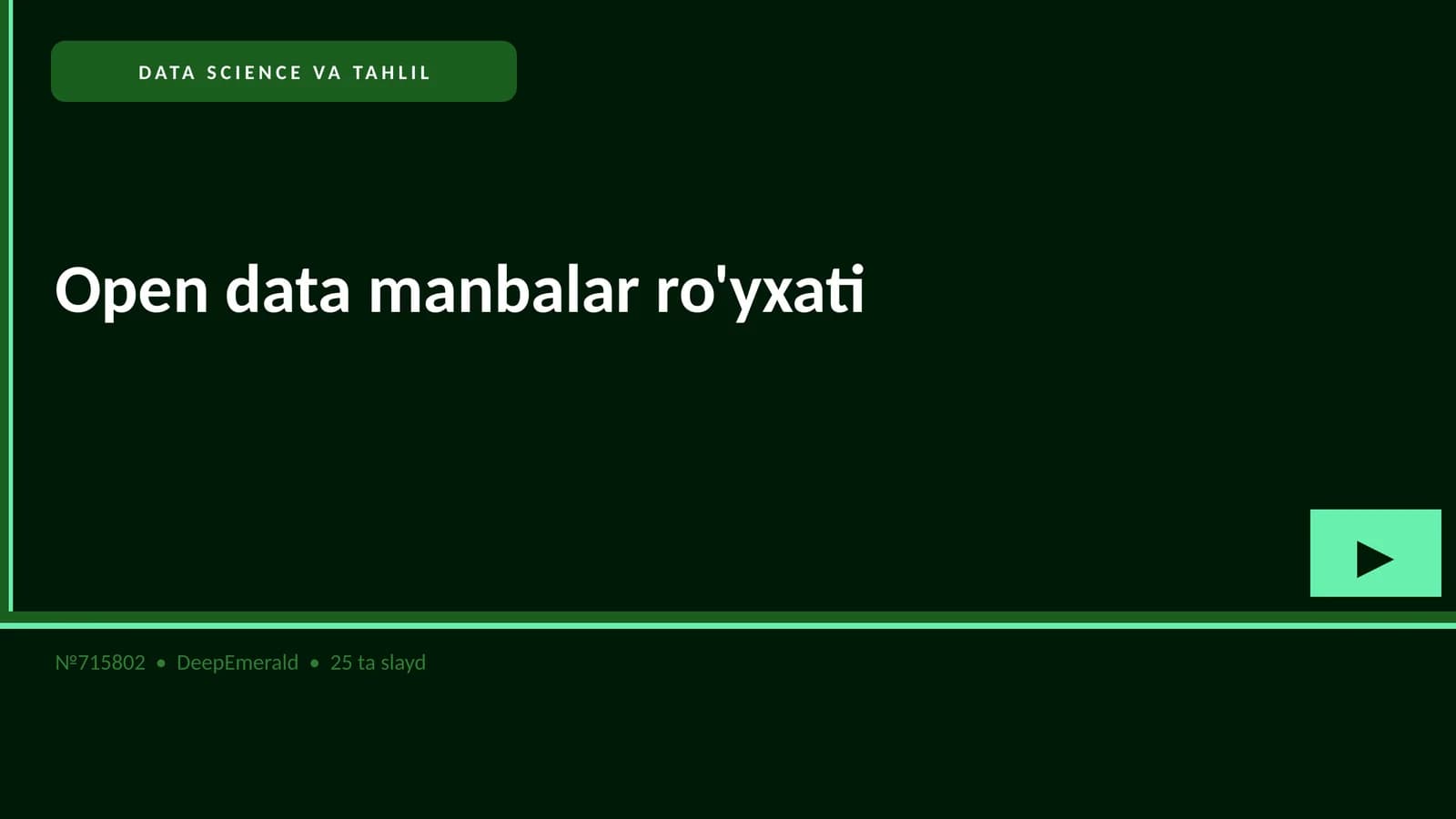 DATA SCIENCE VA TAHLIL