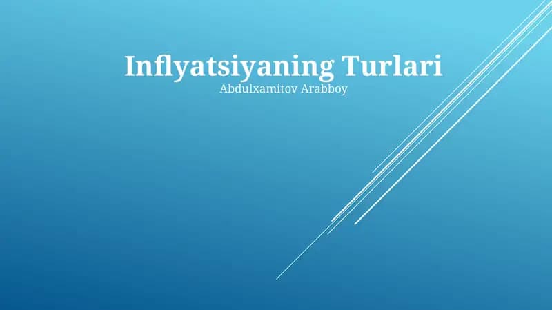 Inflyatsiyaning Turlari