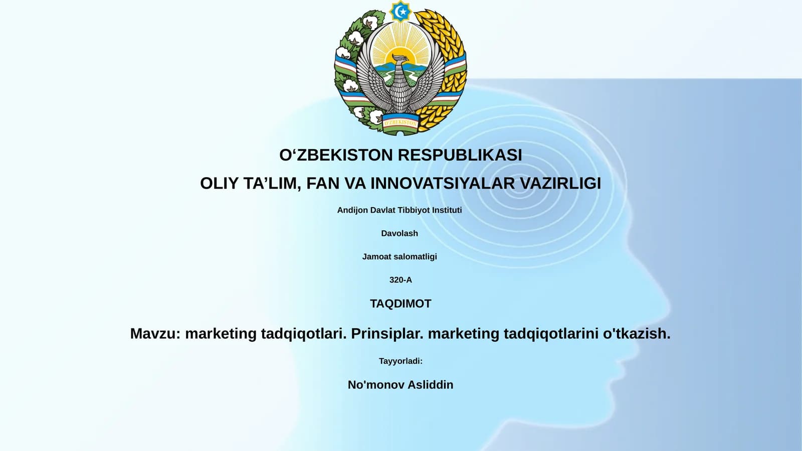 marketing tadqiqotlari. Prinsiplar. marketing tadqiqotlarini o'tkazish