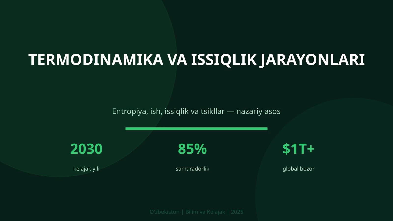 Termodinamika va Issiqlik Jarayonlari