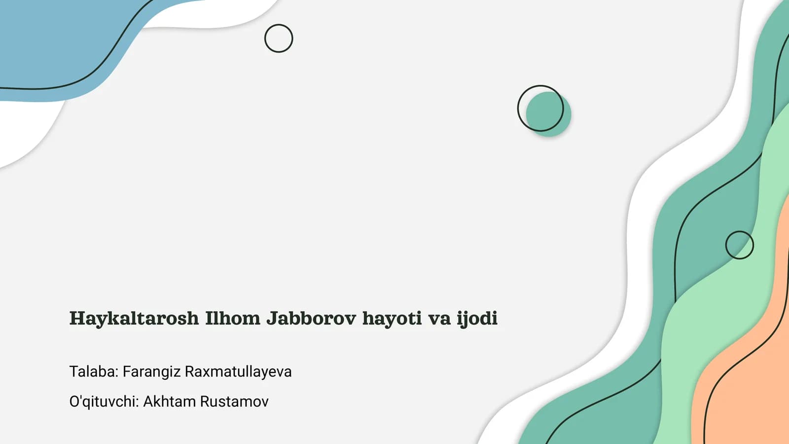 Haykaltarosh Ilhom Jabborov hayoti va ijodi