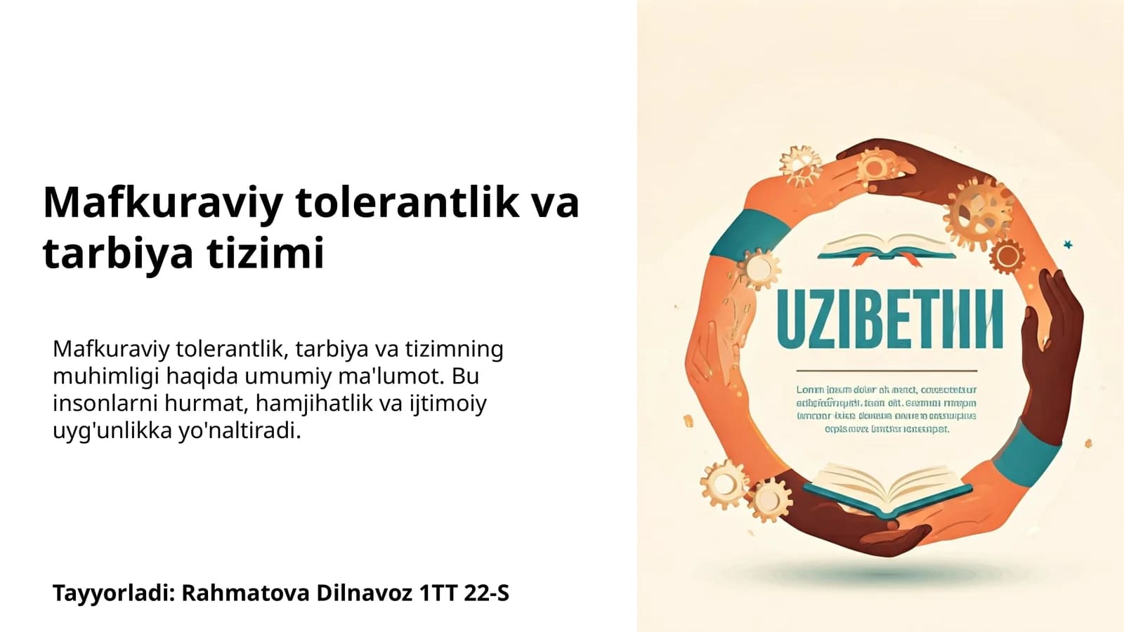 Mafkuraviy tolerantlik va tarbiya tizimi