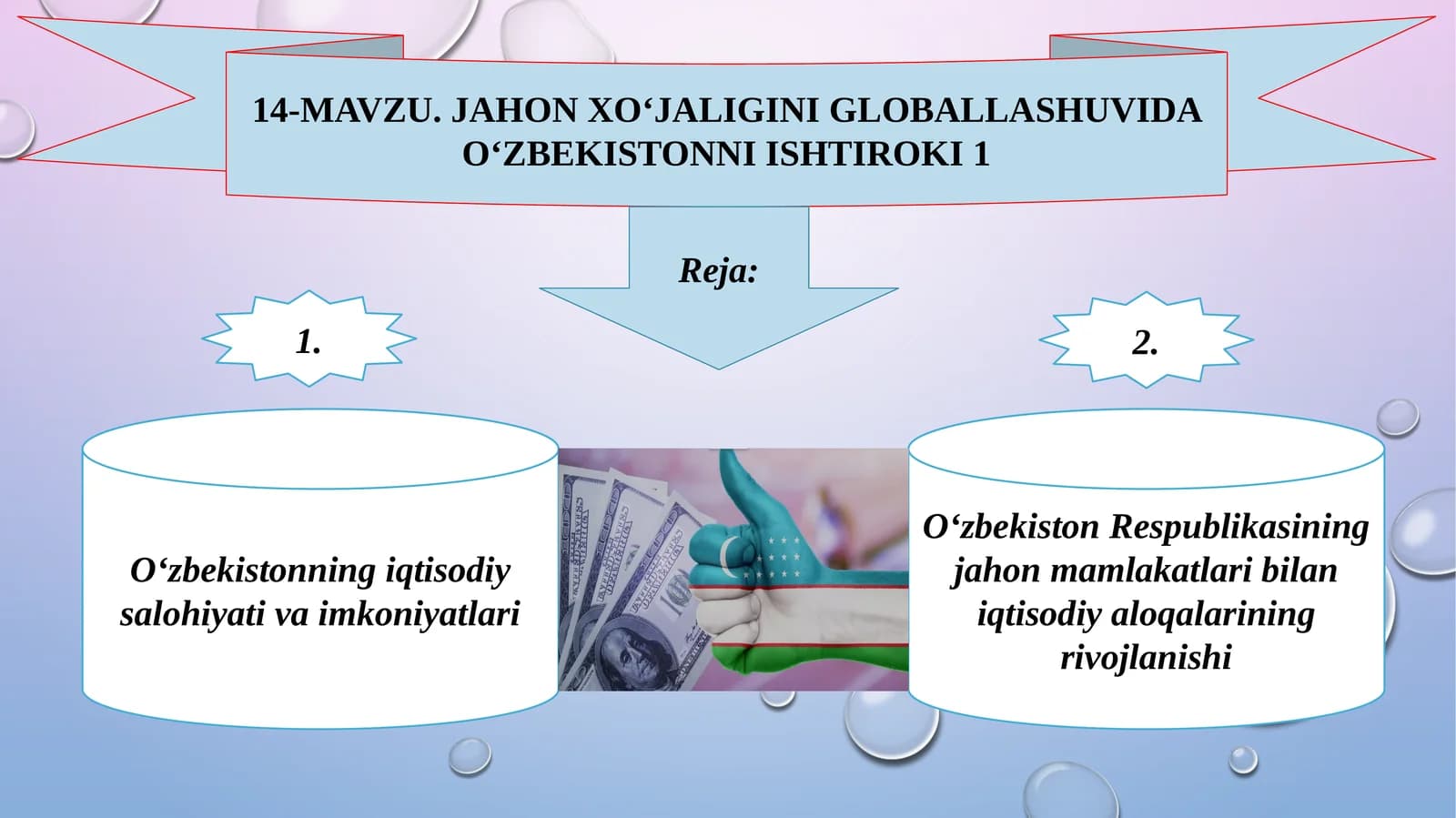 Jahon xo‘jaligini globalashuvida O‘zbekistonning ishtiroki