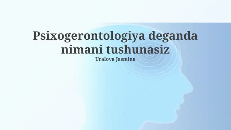 Psixogerontologiya