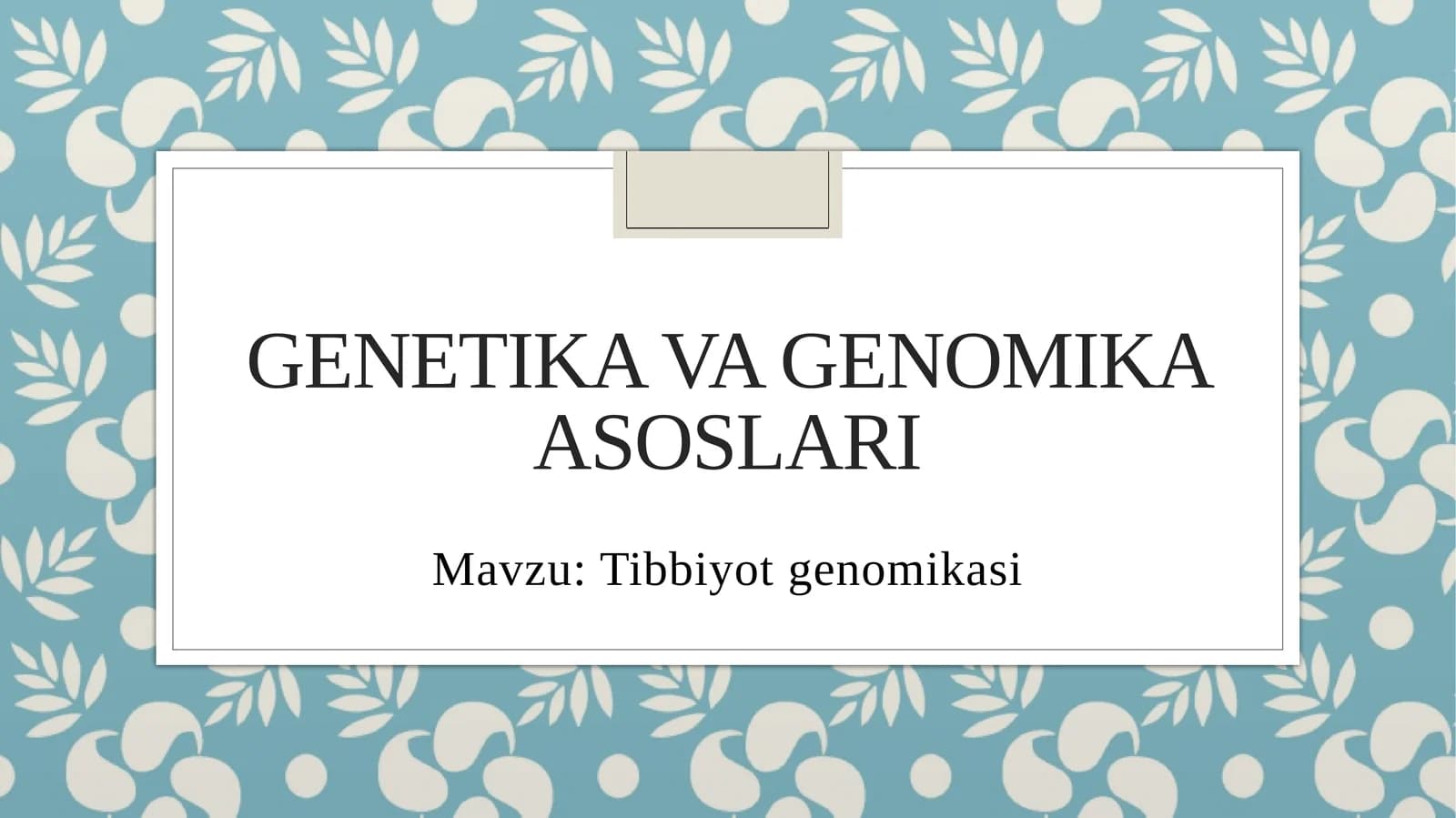 ''Tibbiyot genomikasi'' slayd
