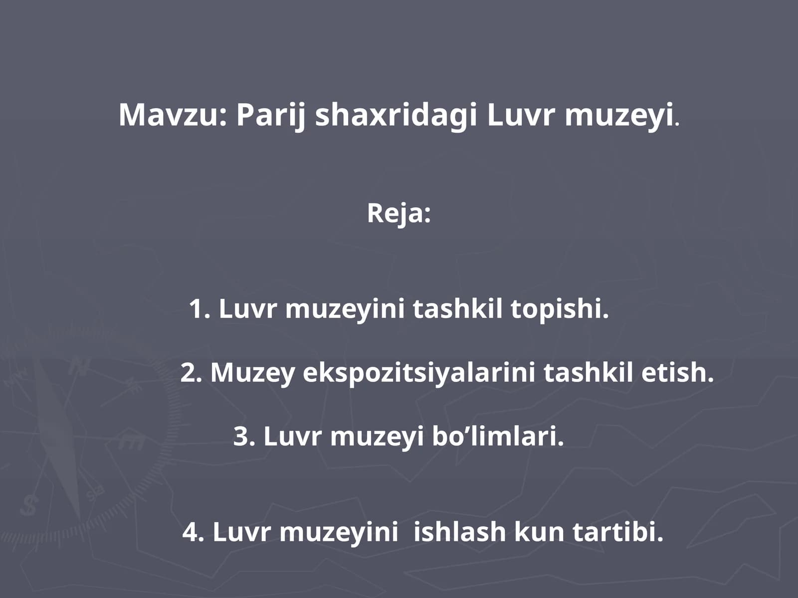 5-sinf Tarix fanidan Parij shaxridagi Luvr muzeyi dars taqdimot