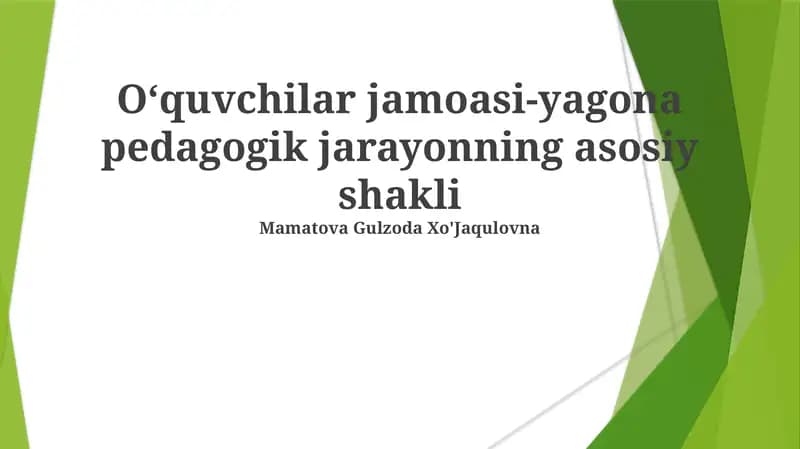 Talaba-markazli pedagogik yondashuvlar