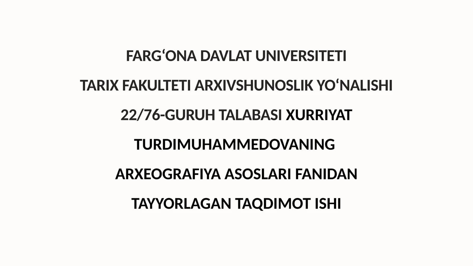 Qo'qon xonligi davri hujjatlari