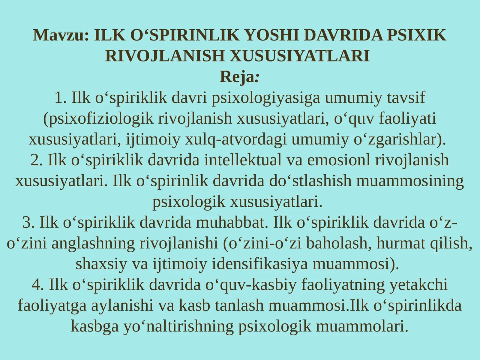 ILK O‘SPIRINLIK YOSHI DAVRIDA PSIXIK RIVOJLANISH XUSUSIYATLARI