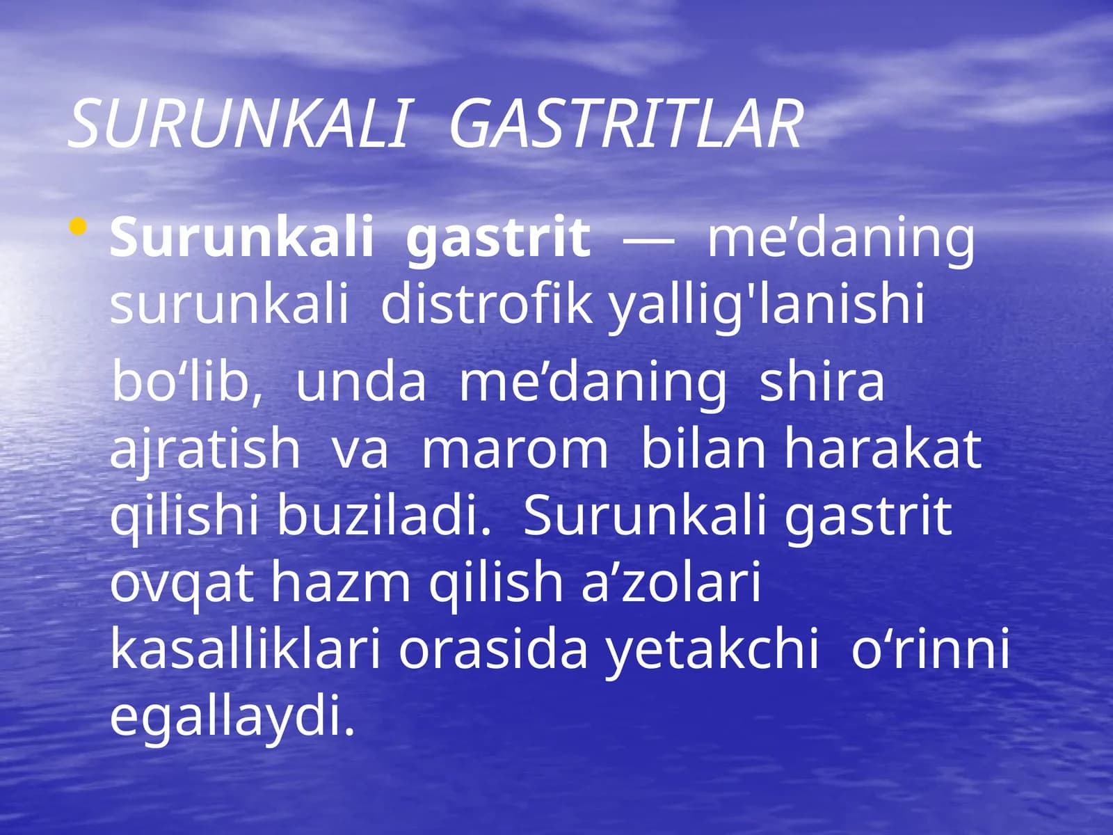 Surunkali Gastritlar