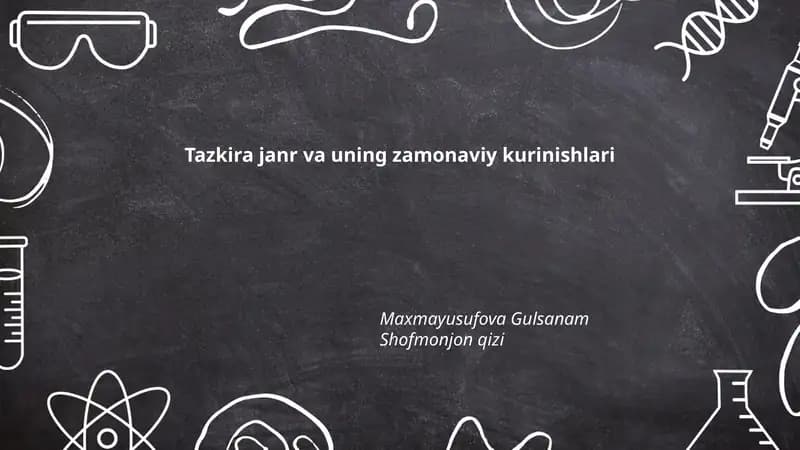 Tazkira janr va uning zamonaviy kurinishlari
