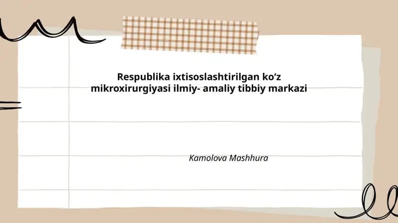 Respublika ixtisoslashtirilgan koʻz mikroxirurgiyasi ilmiy- amaliy tibbiy markazi