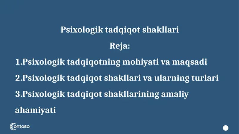 Psixologik tadqiqot shakllari