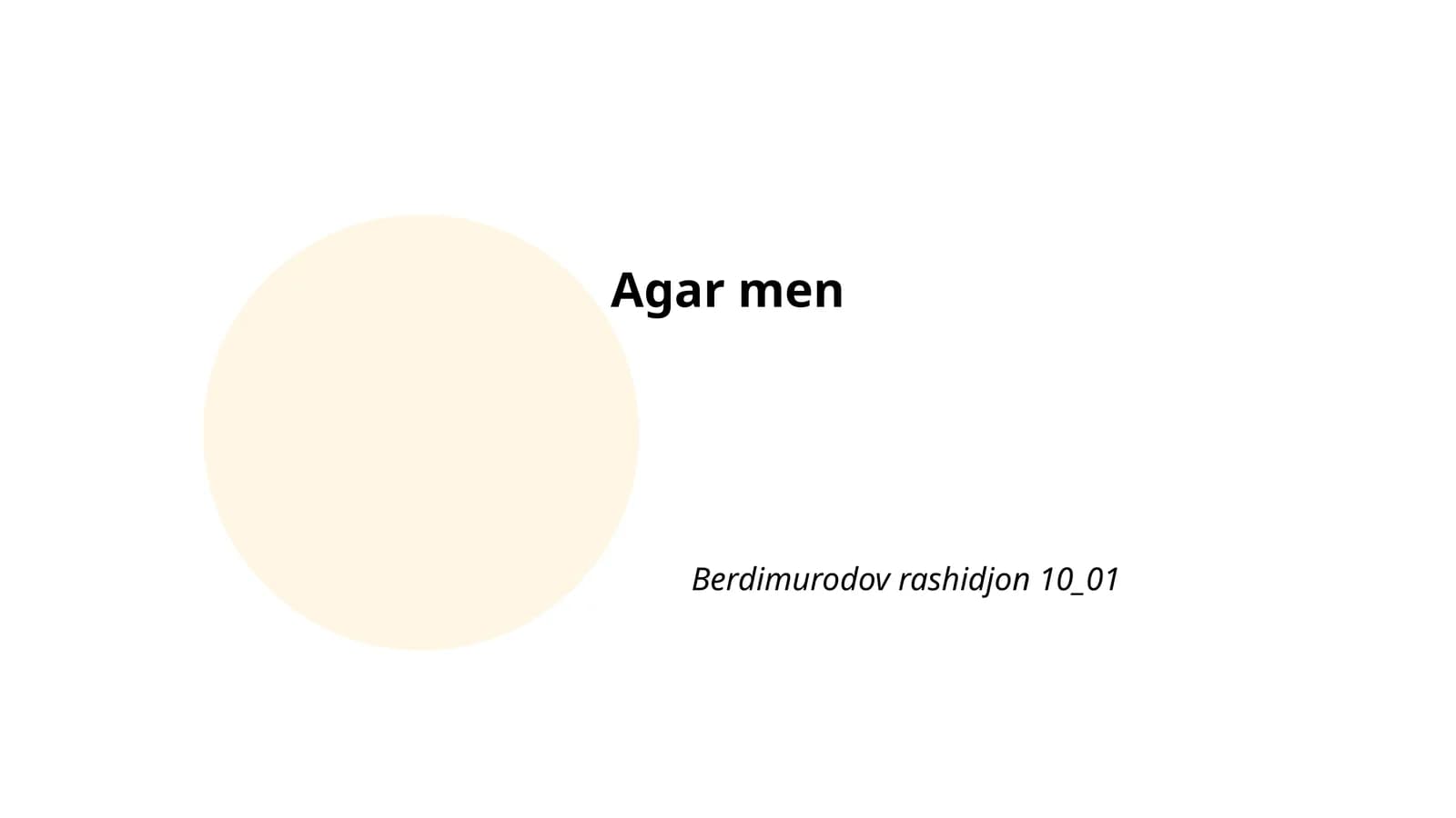 Agar men prezident bo'lganimda