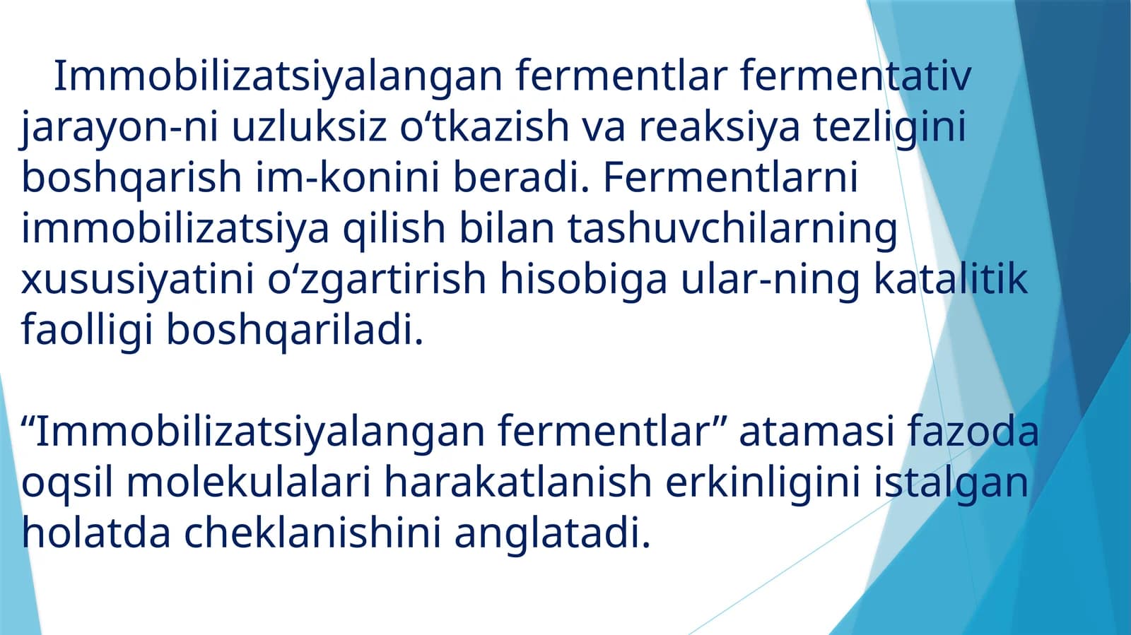 Immobilizatsiyalangan fermentlar