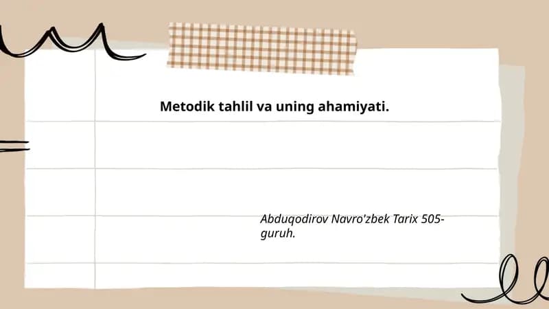 Metodik tahlil