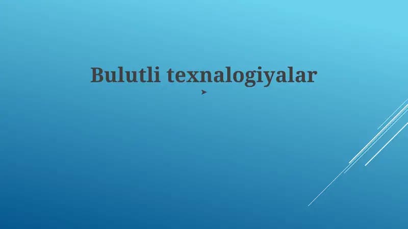 Bulutli texnalogiyalar
