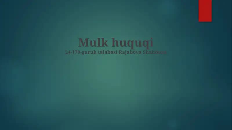 Mulk huquqi
