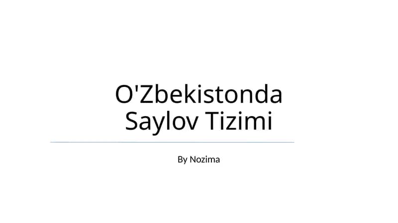O'Zbekistonda Saylov Tizimi