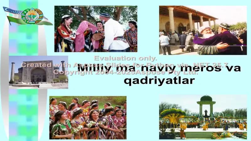 Milliy ma`naviy meros va qadriyatlar