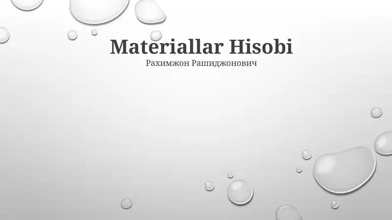 Materiallar Hisobi