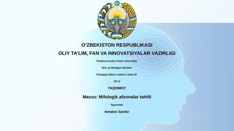 Mifologik afsonalar tahlili