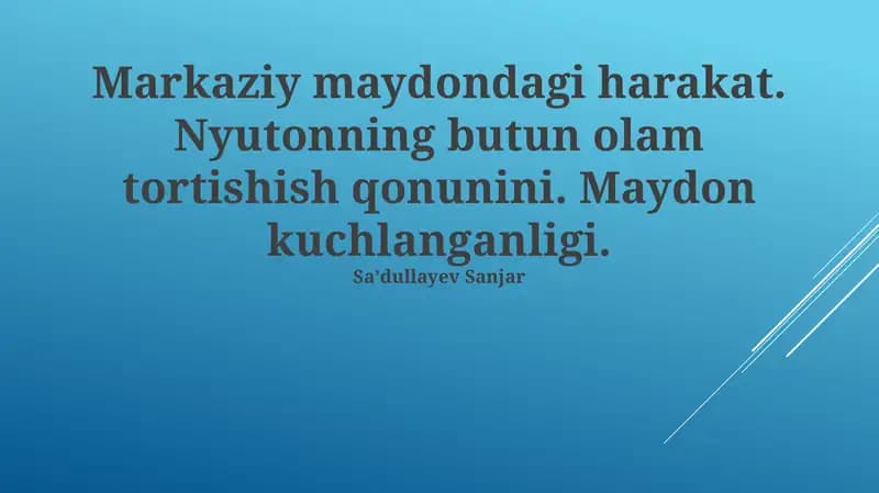 Nyutonning Umumiy Gravitatsiya Qonuni
