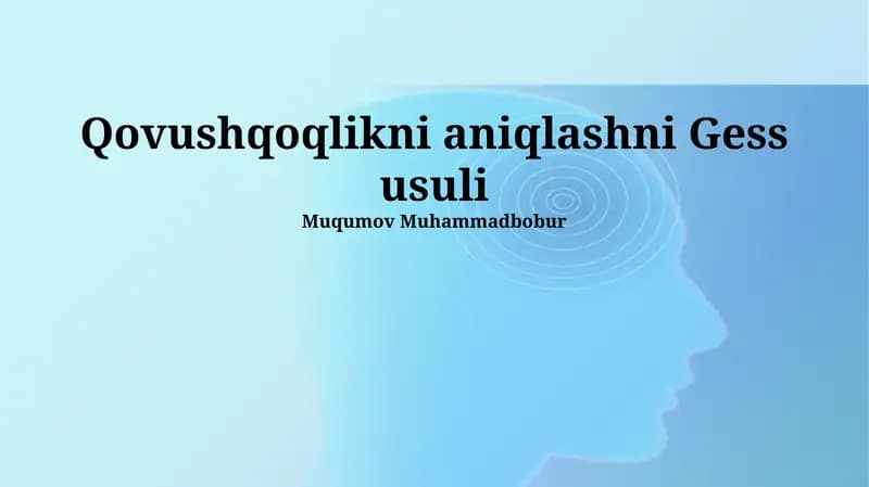 Гесс усули билан ёпишқоқликни аниқлаш