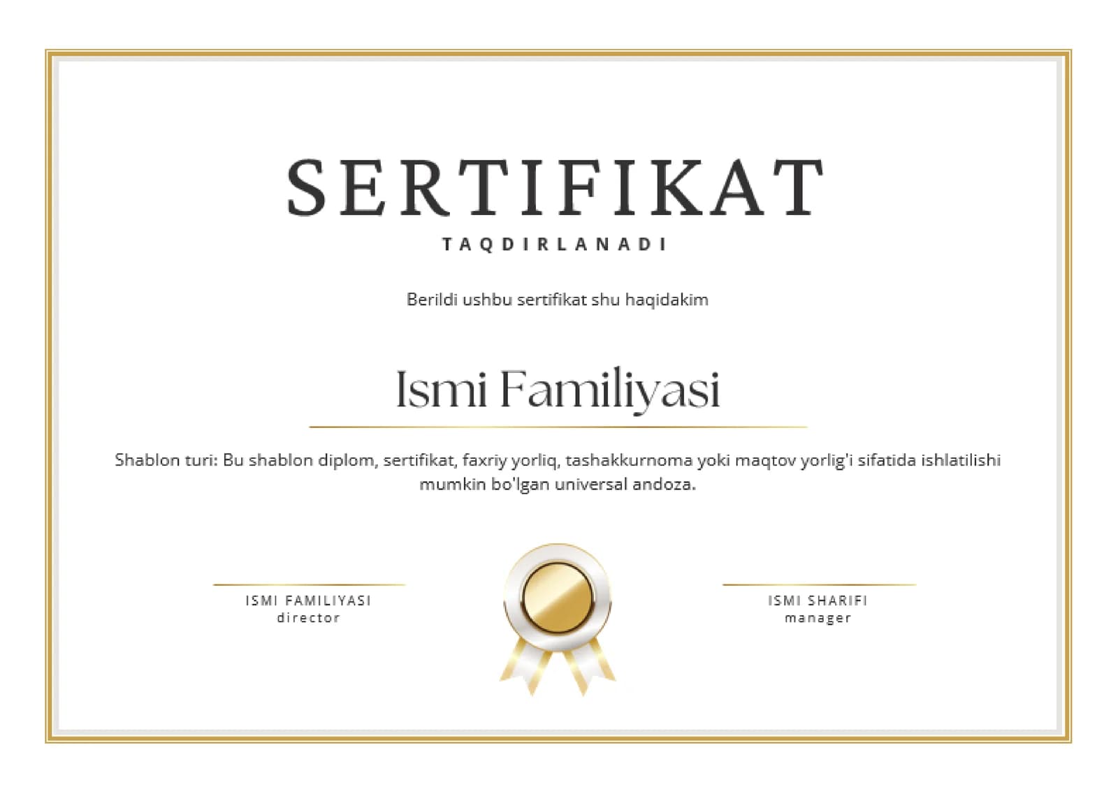 Sertifikat shablon