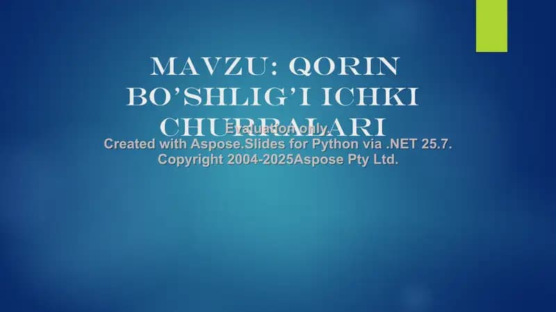 Qorin bo’shlig’I ichki churralari
