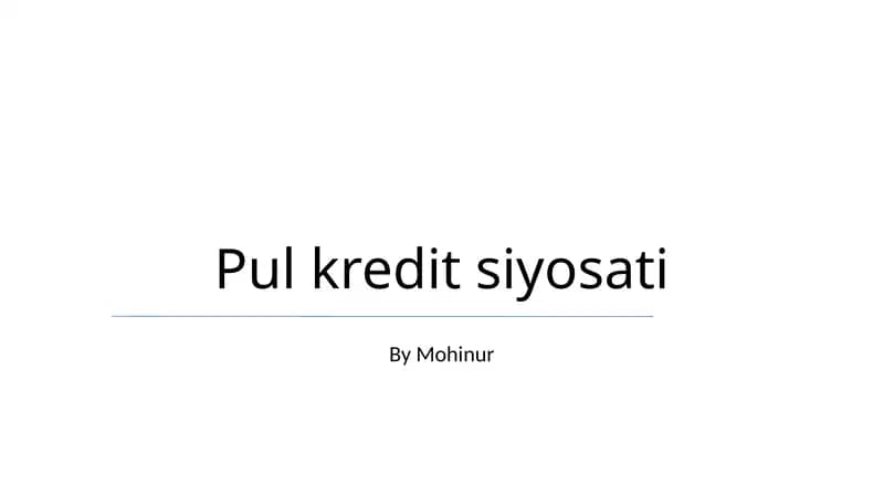Pul kredit siyosati