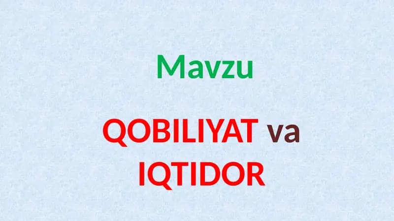 Qobiliyat va iqtidor