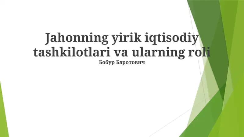 Xalqaro Moliya Tashkilotlari