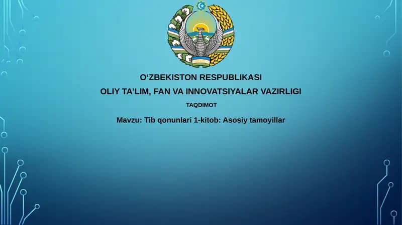 Asosiy tamoyillar va Tibbiyot