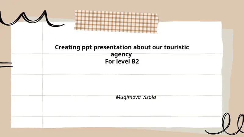 Creating ppt presentation about our touristic agency