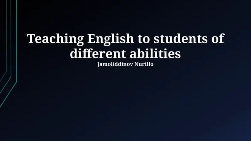 Teaching English to students of different abilities