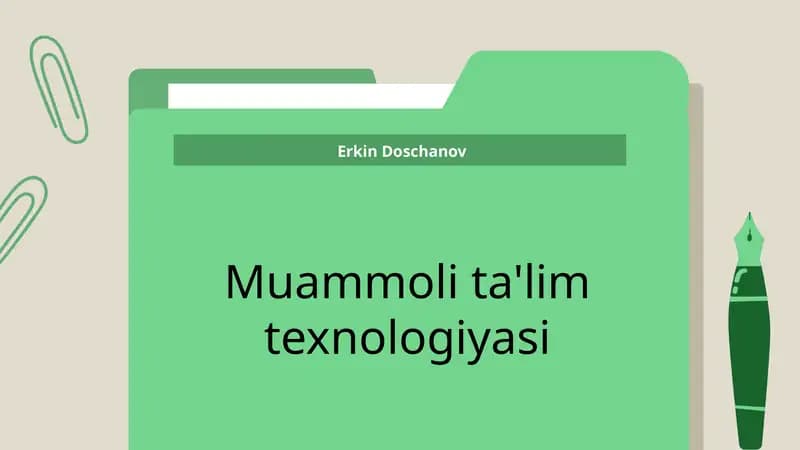 Muammoli ta'lim texnologiyasi