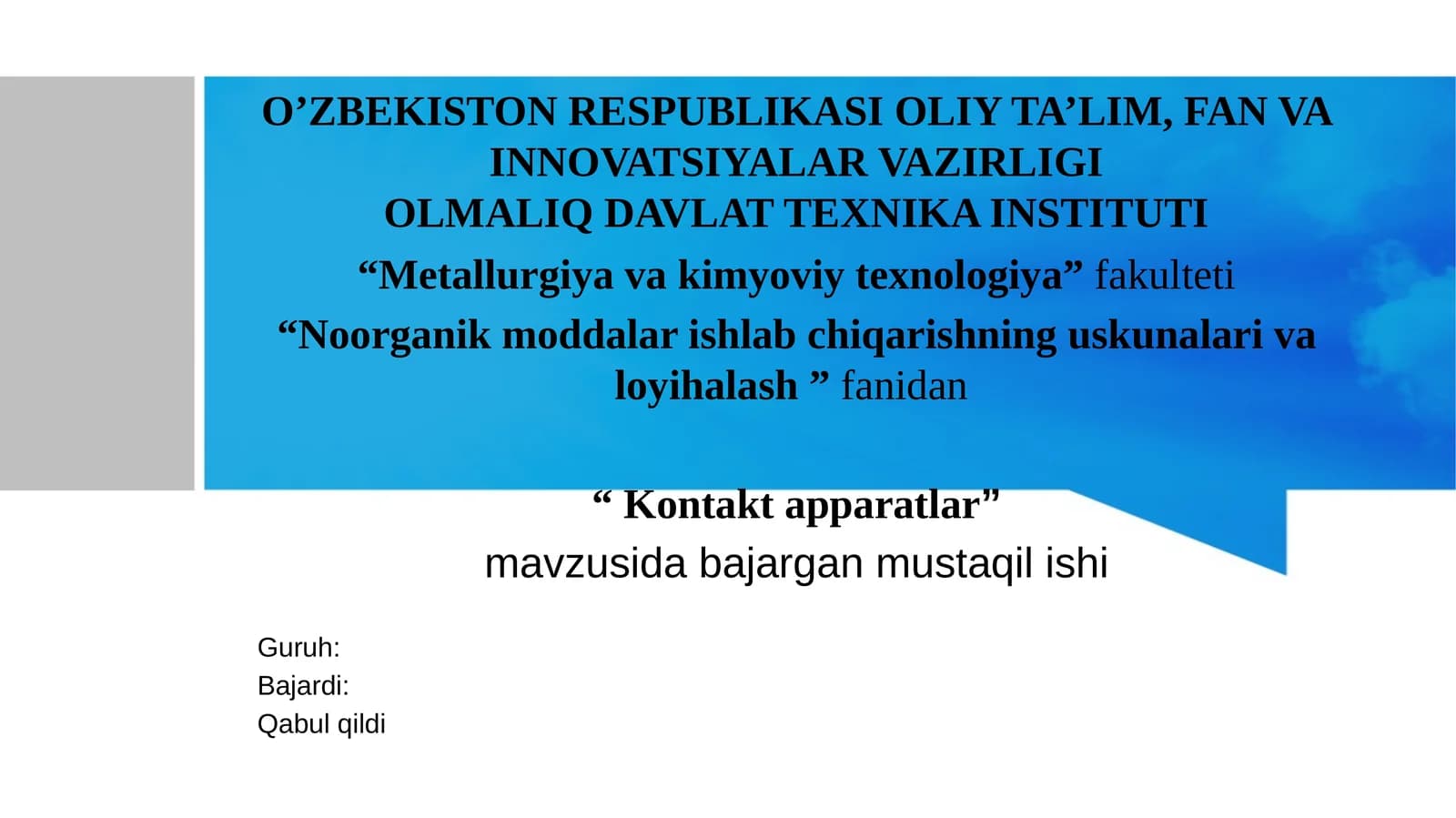 Kontakt apparatlar