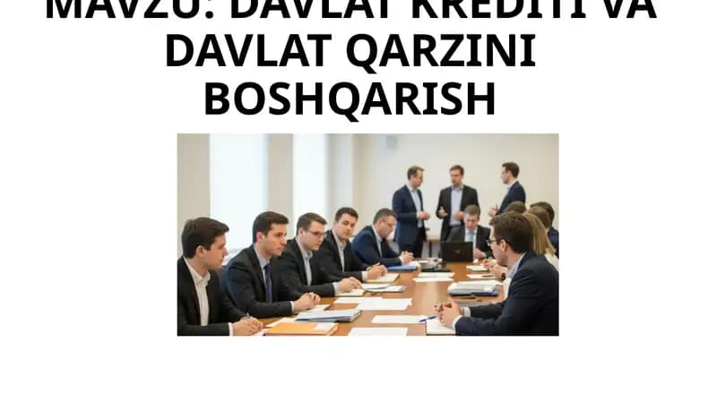 DAVLAT KREDITI VA DAVLAT QARZINI BOSHQARISH