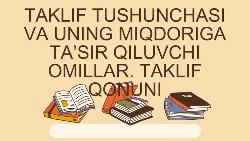 Talab va taklif qonuni bo`yicha taqdimot