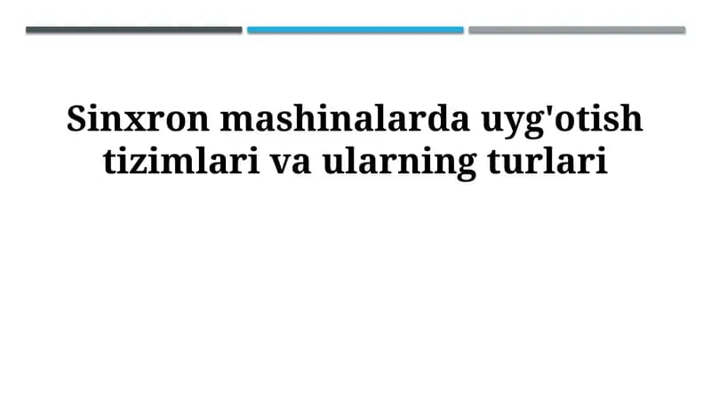Uyg'otish Tizimlari