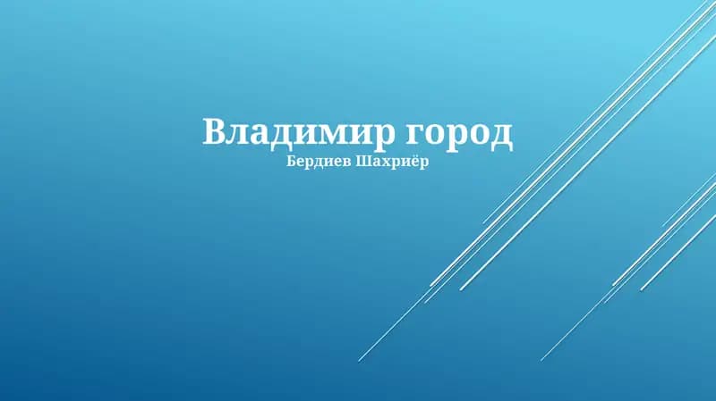 Владимир город