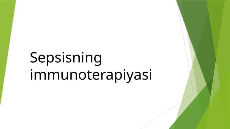Sepsisning immunoterapiyasi.