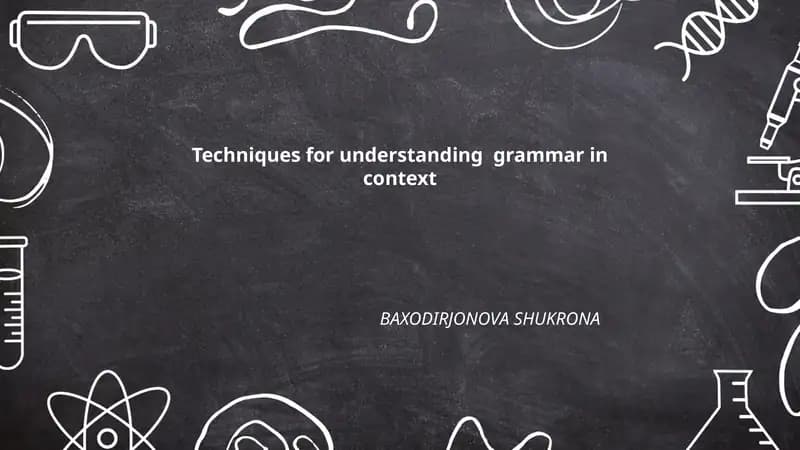 Techniques for understanding grammar in context