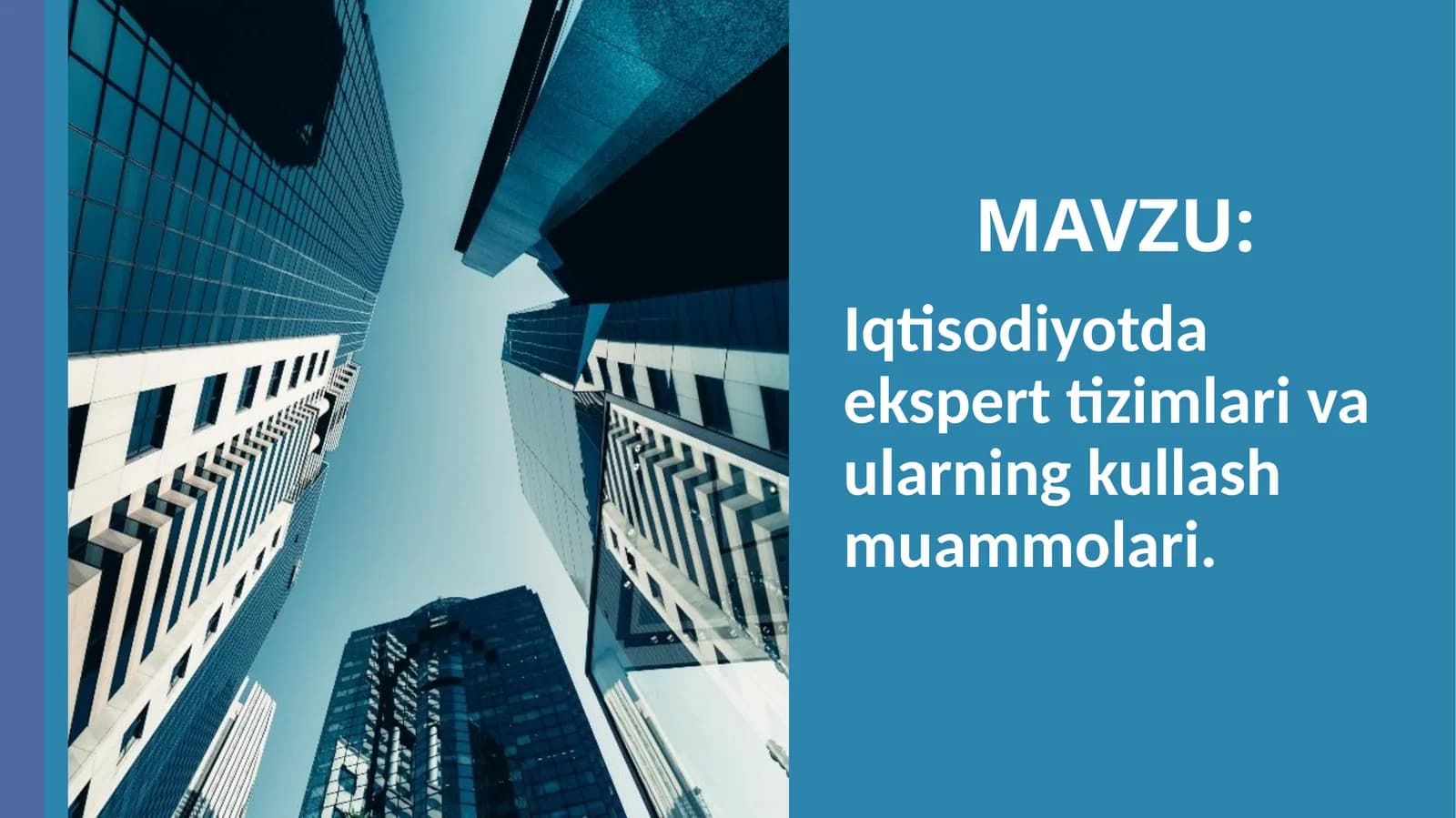 Ekspert tizimlari iqtisodiyotda