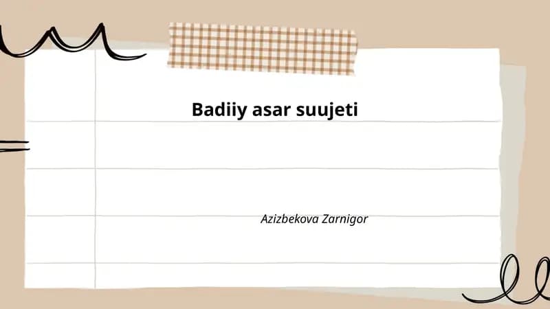 Badiiy asar suujeti